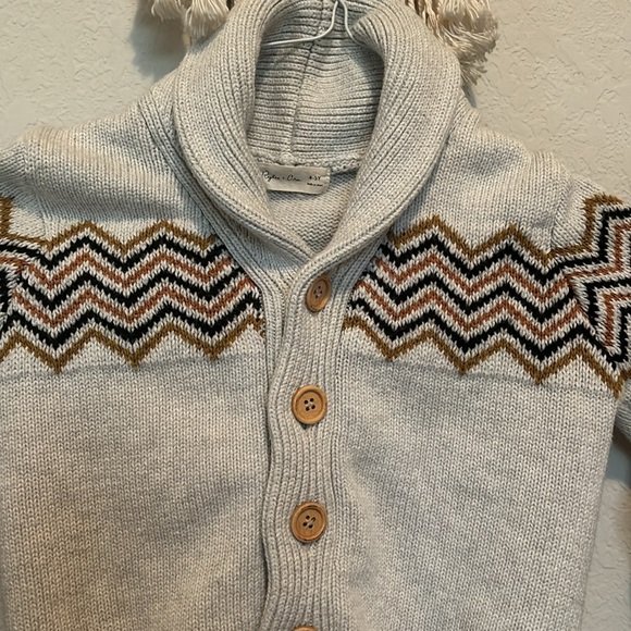 Rylee & Cru neutral boys wool blend shawl sweater - Picture 5 of 11